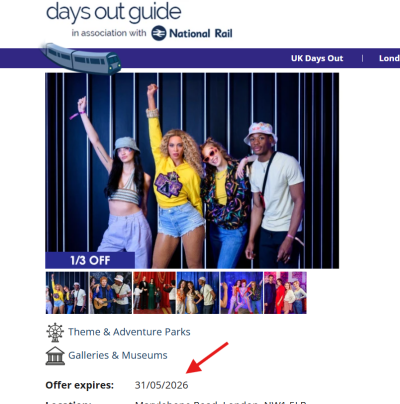 2x1 Londra screenshot voucher Madame Tussauds