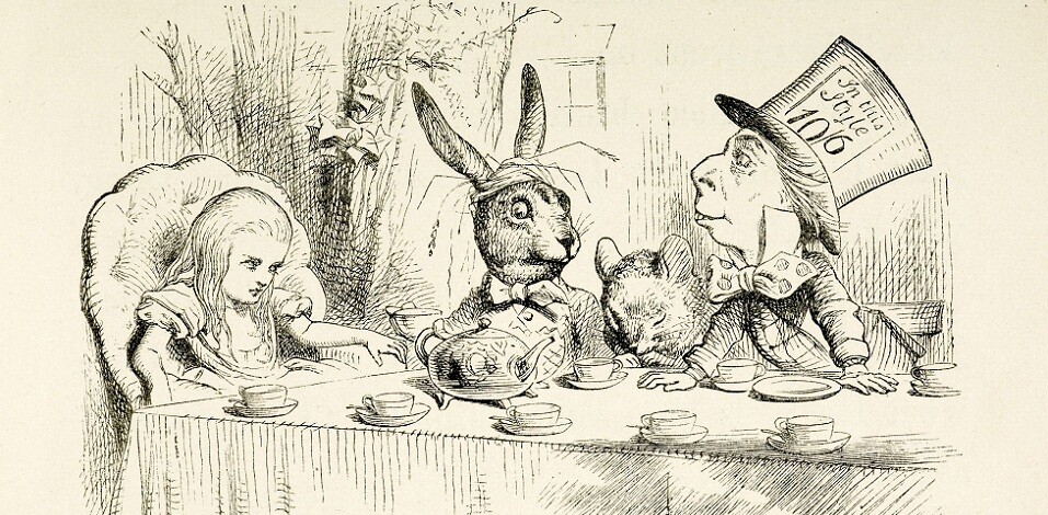 Alice in wonderland illustrazioni manoscritto