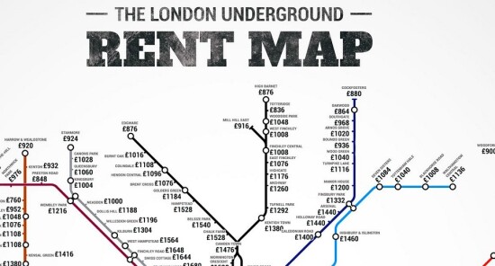 Ecco la mappa della tube di Londra che ti dice l'affitto medio delle case per ogni stazione