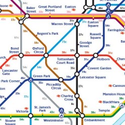 La mappa della Tube che ci dice quante calorie si bruciano camminando tra una stazione e l’altra