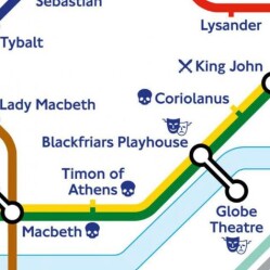 Una mappa dedicata a Shakespeare per i 400 anni dalla sua morte 