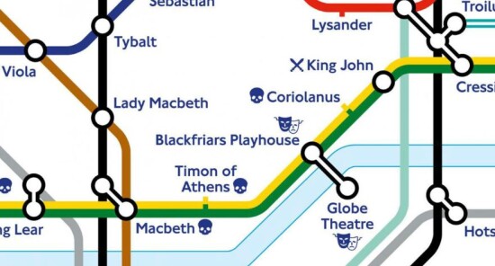Una mappa dedicata a Shakespeare per i 400 anni dalla sua morte 